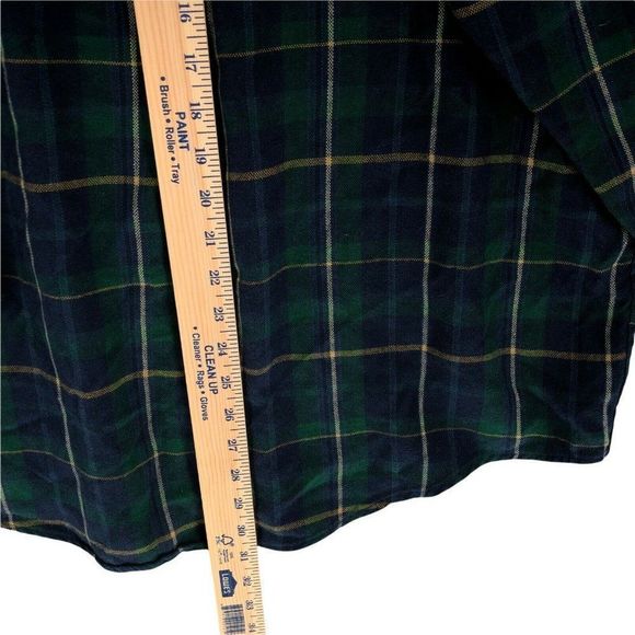 Specialty Collection Mens Button Down Extra Large Blue Green Plaid Shirt Flannel - Picture 9 of 12